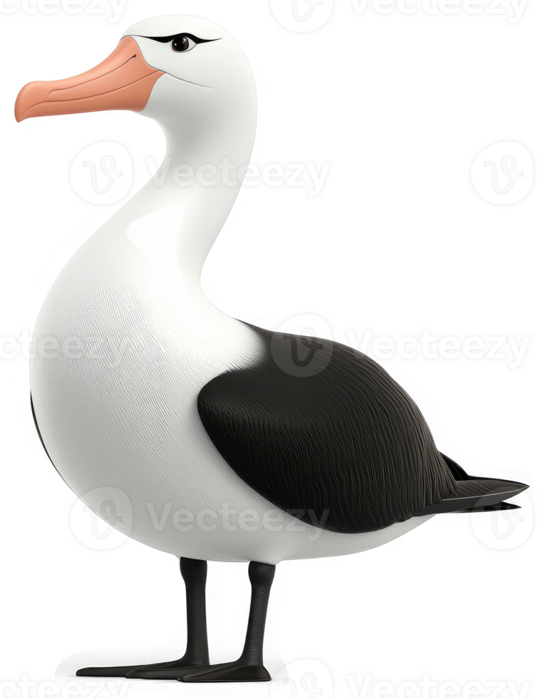 Animated portrayal of an albatross in profile view. png