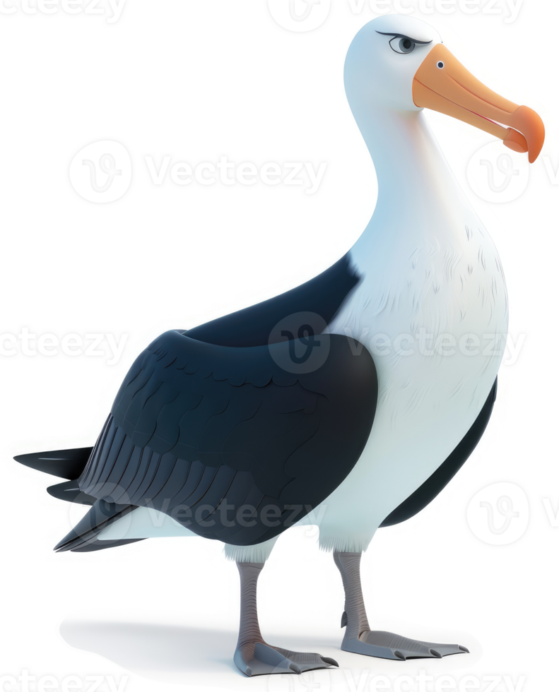 Cartoonish portrayal of a watchful albatross. png