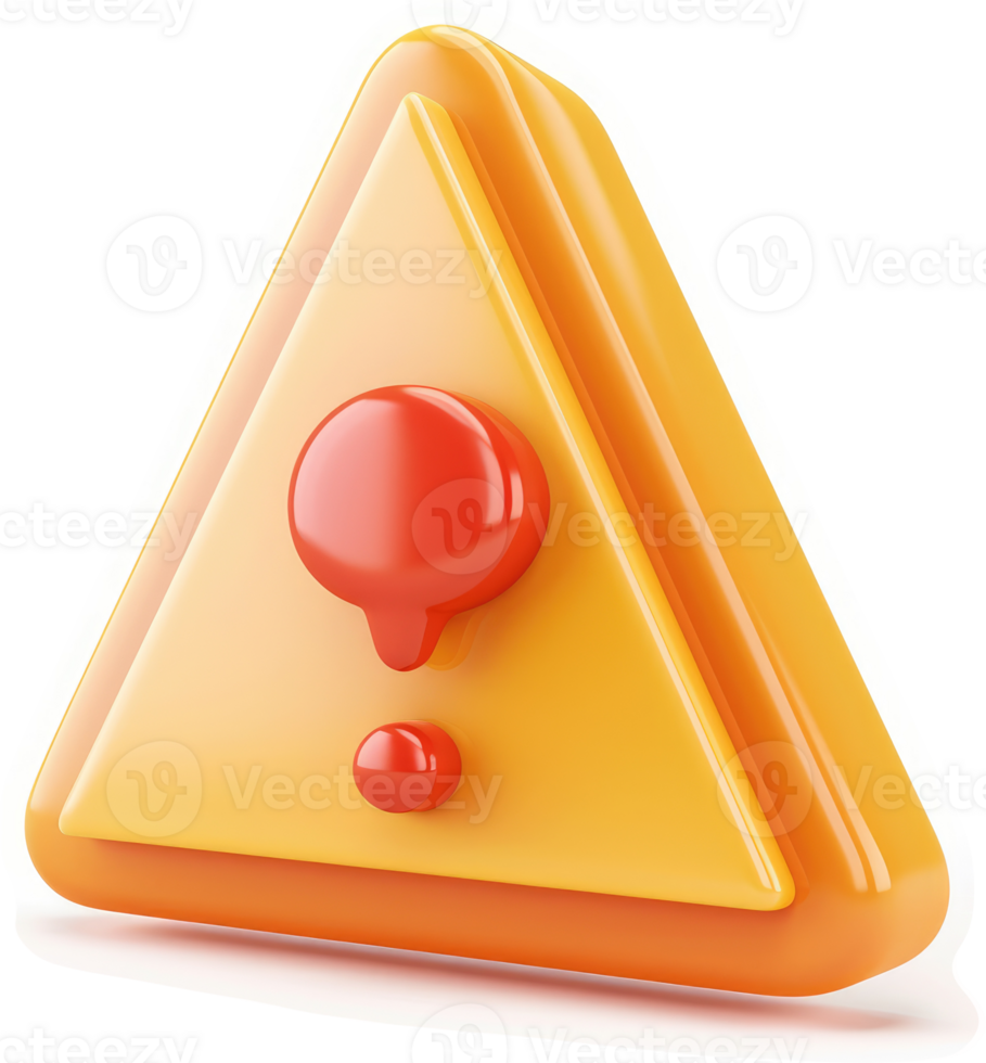 A three-dimensional, cautionary triangle with a question mark. png