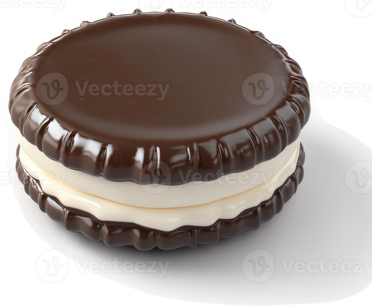 Delicious chocolate sandwich cookie with creamy filling. png