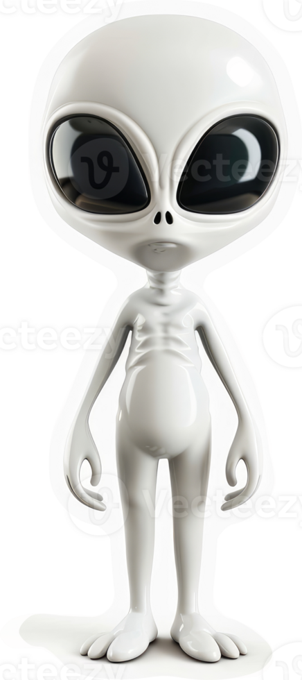 Gray alien figure stands poised. png