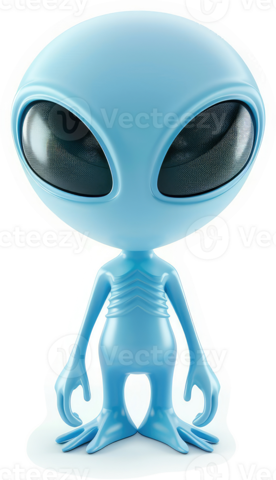 Light blue alien figure with large eyes. png