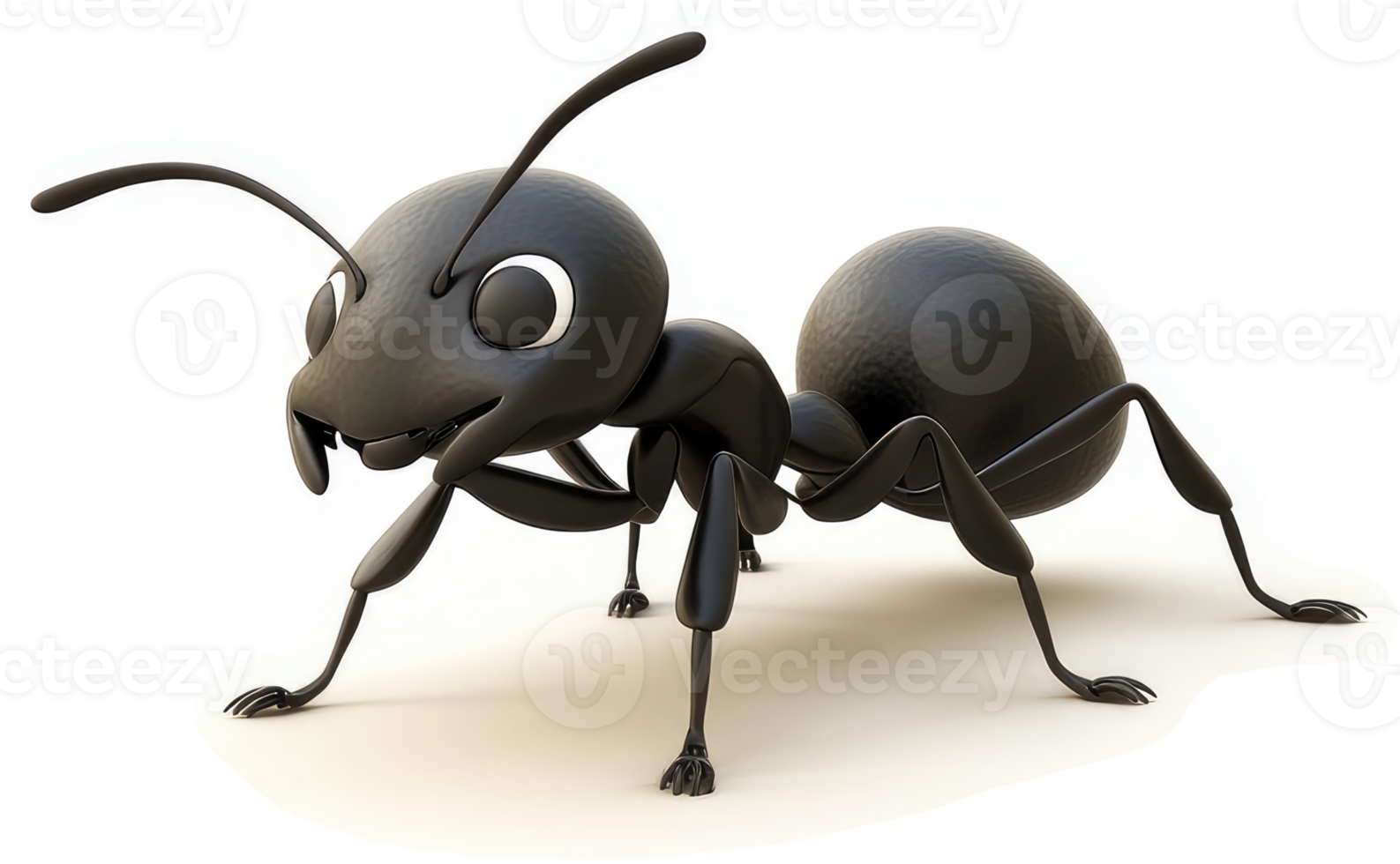 A friendly, cartoon-style ant stands proudly. png