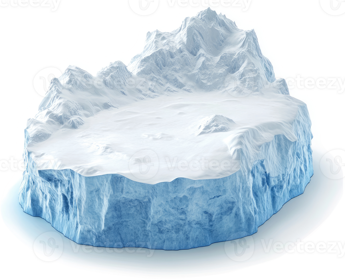 Massive iceberg with a rising green arrow. png