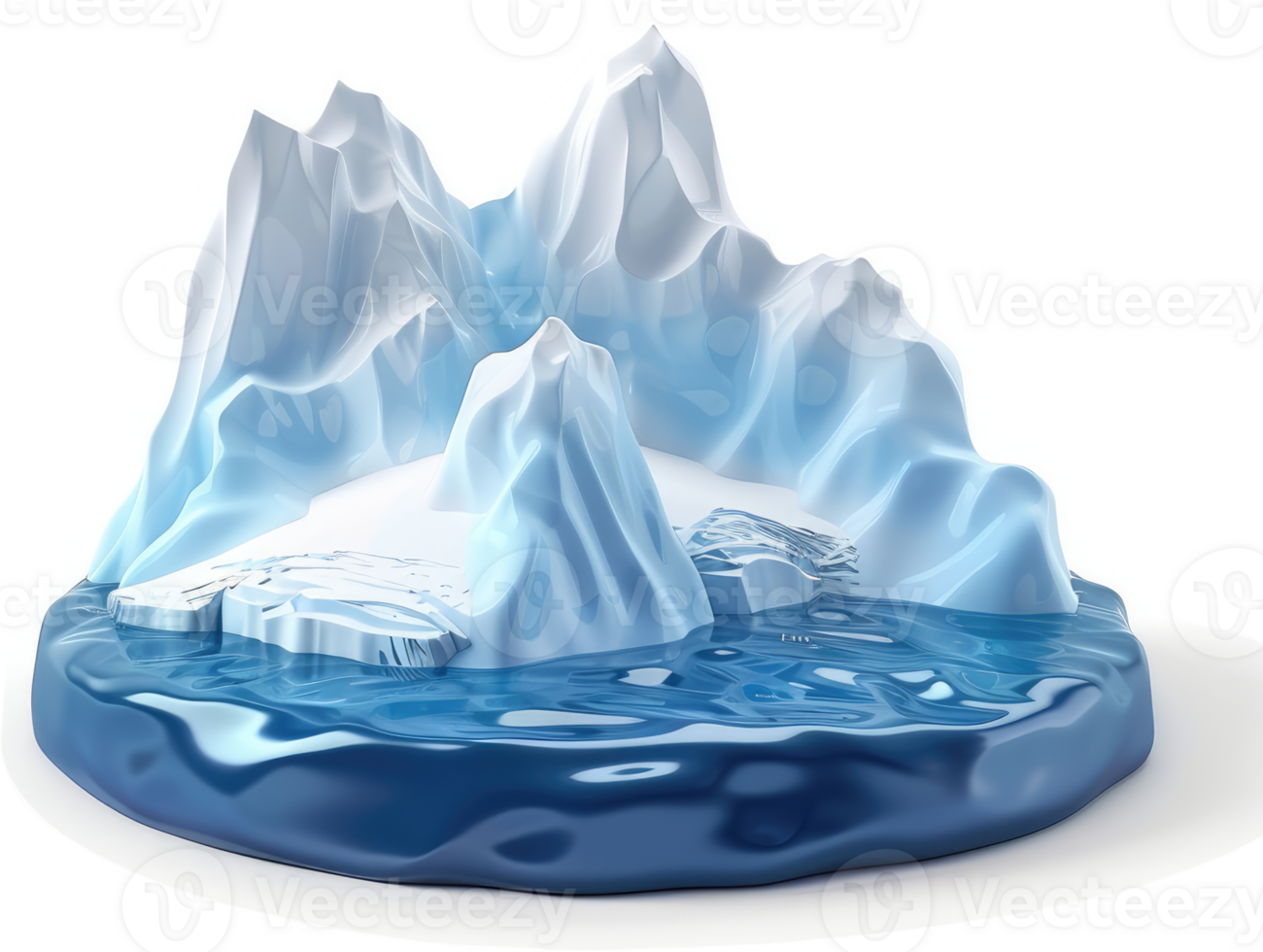 Iceberg rising above a body of water. png
