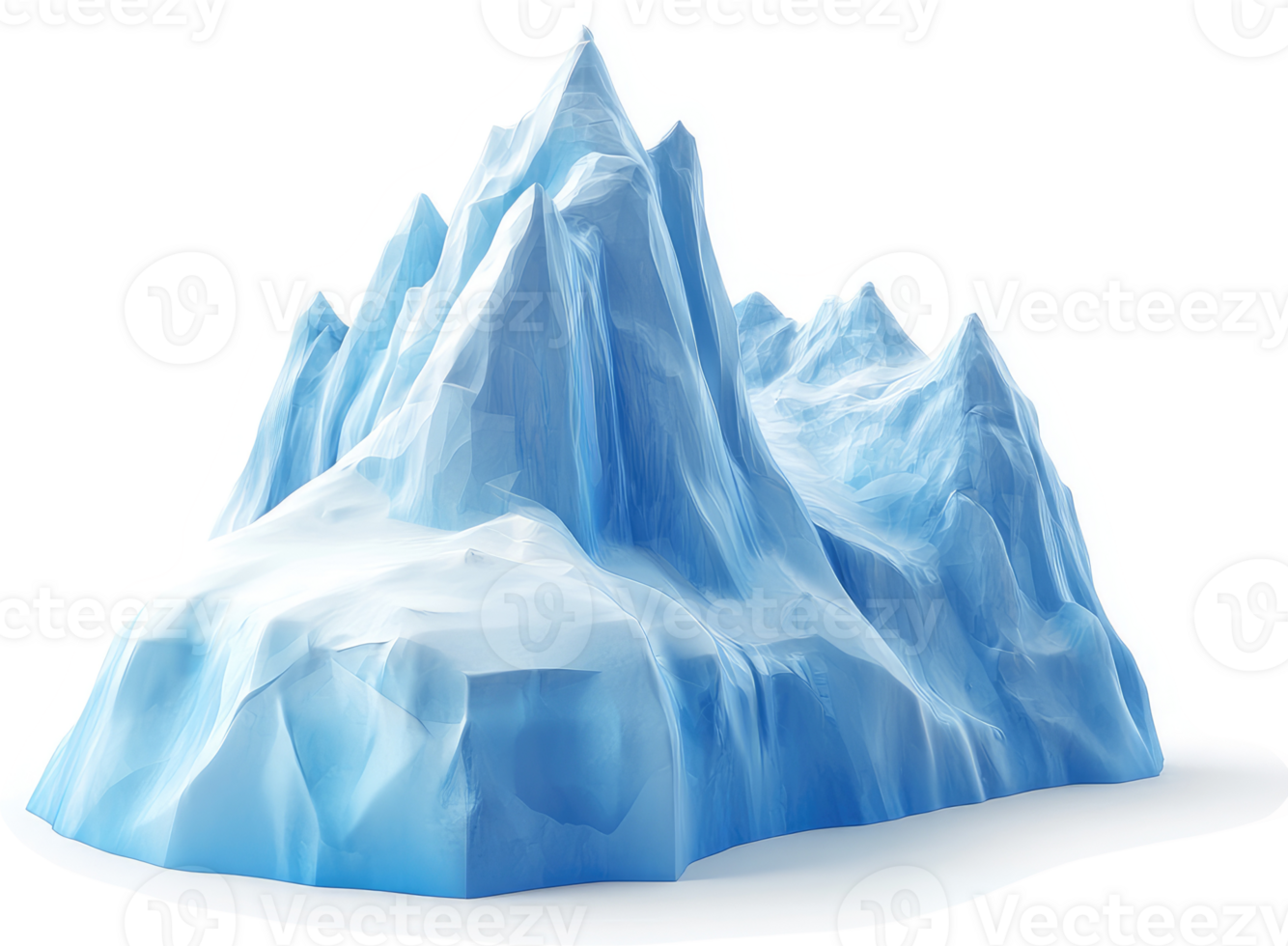 Iceberg with jagged peaks and a wide base. png