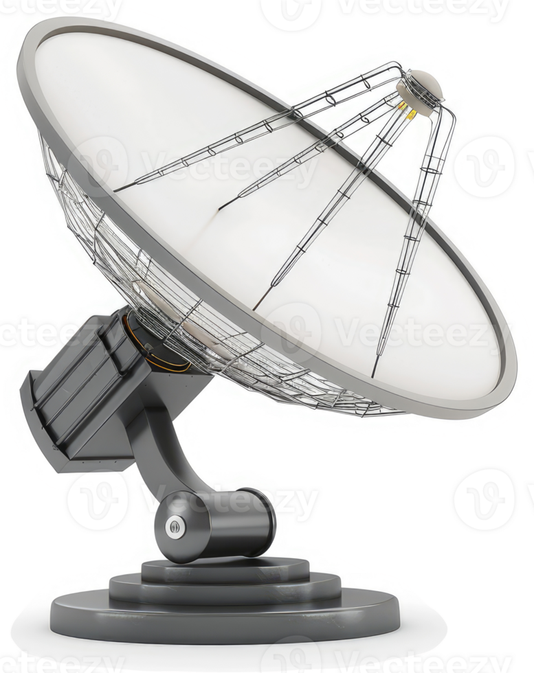 Satellite dish antenna, used for communication. png