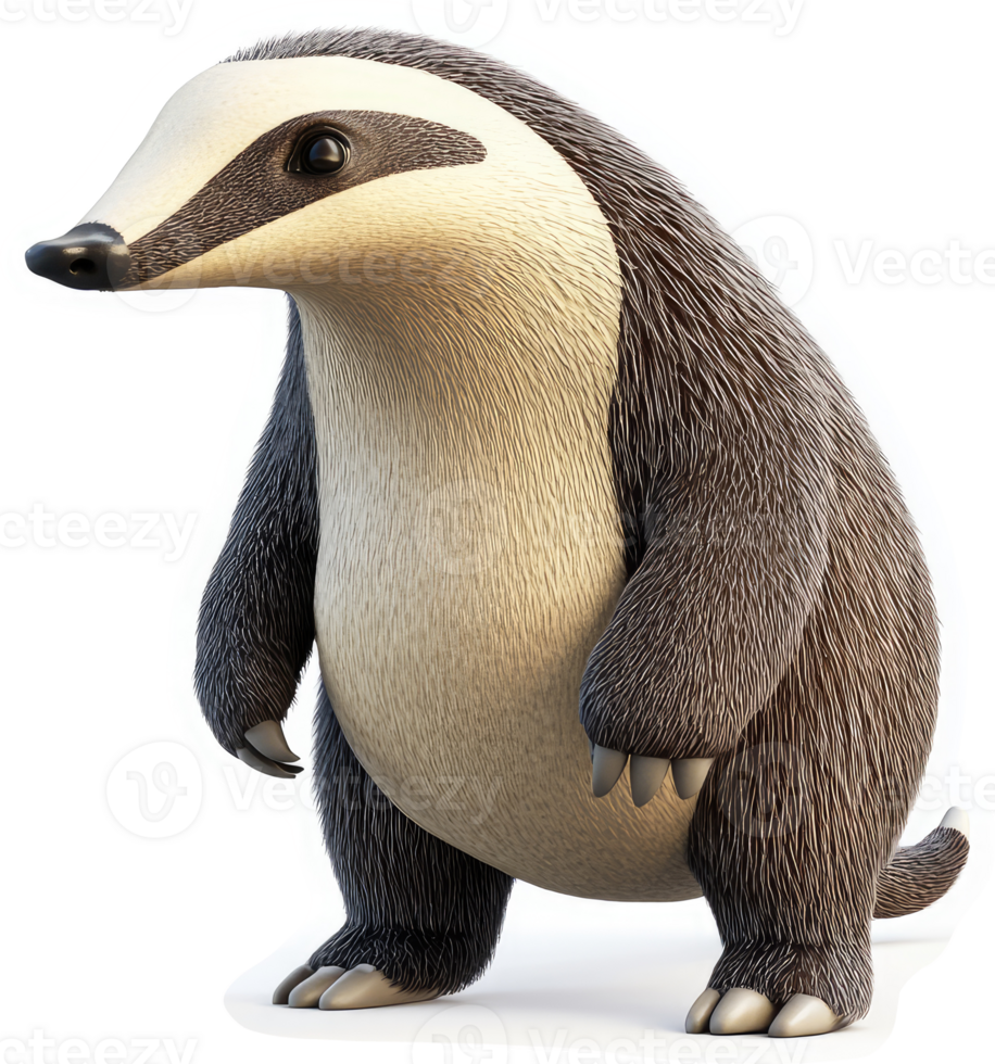 A stylized illustration of a badger. png