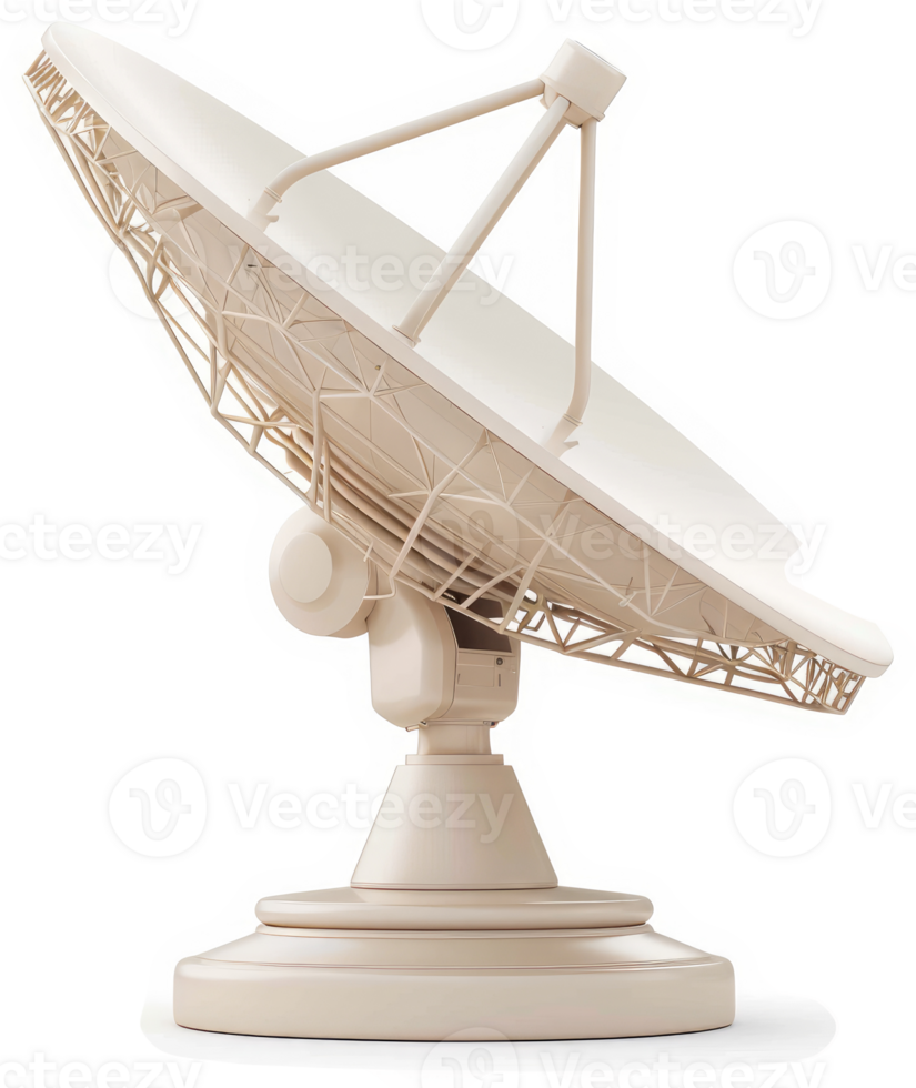 Large satellite dish antenna positioned for reception. png