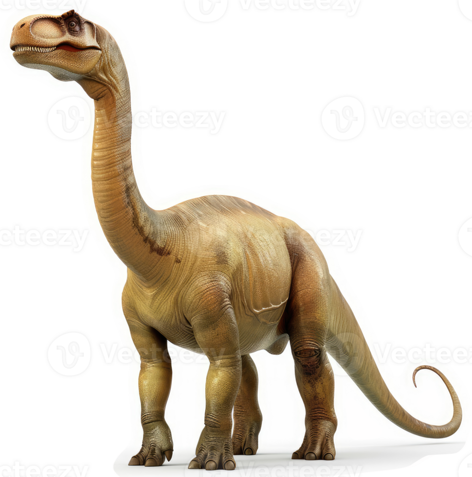 Long-necked dinosaur in a three-quarter view. png