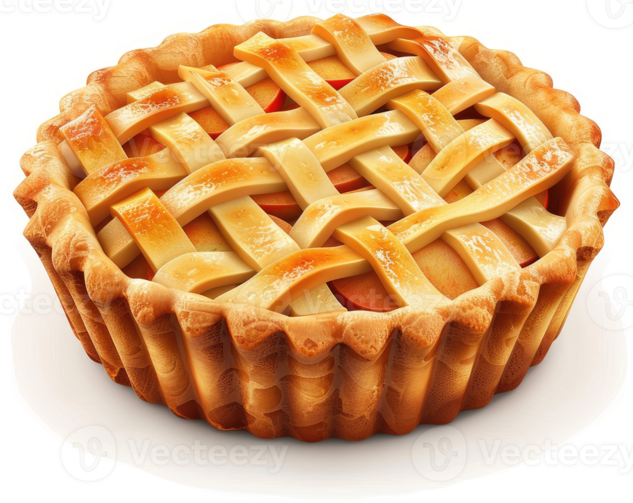 Golden-brown apple pie with a lattice crust. png