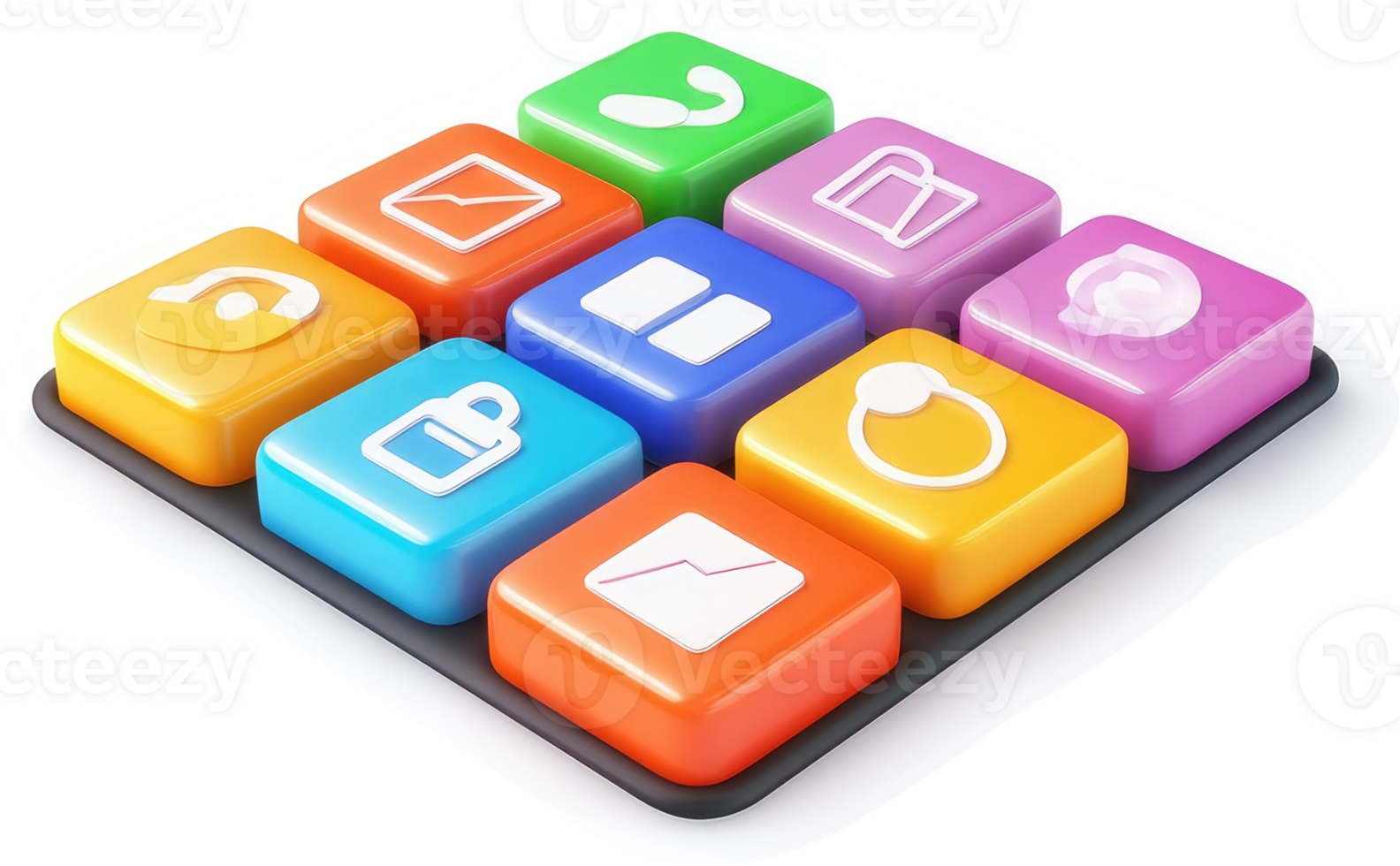 Colorful application icons arranged in a grid pattern. png