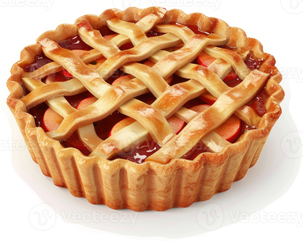 Deliciously golden apple pie with a lattice crust. png