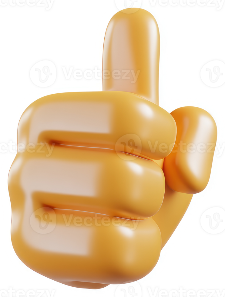 Cartoonish, 3d rendered hand displays a positive gesture. png