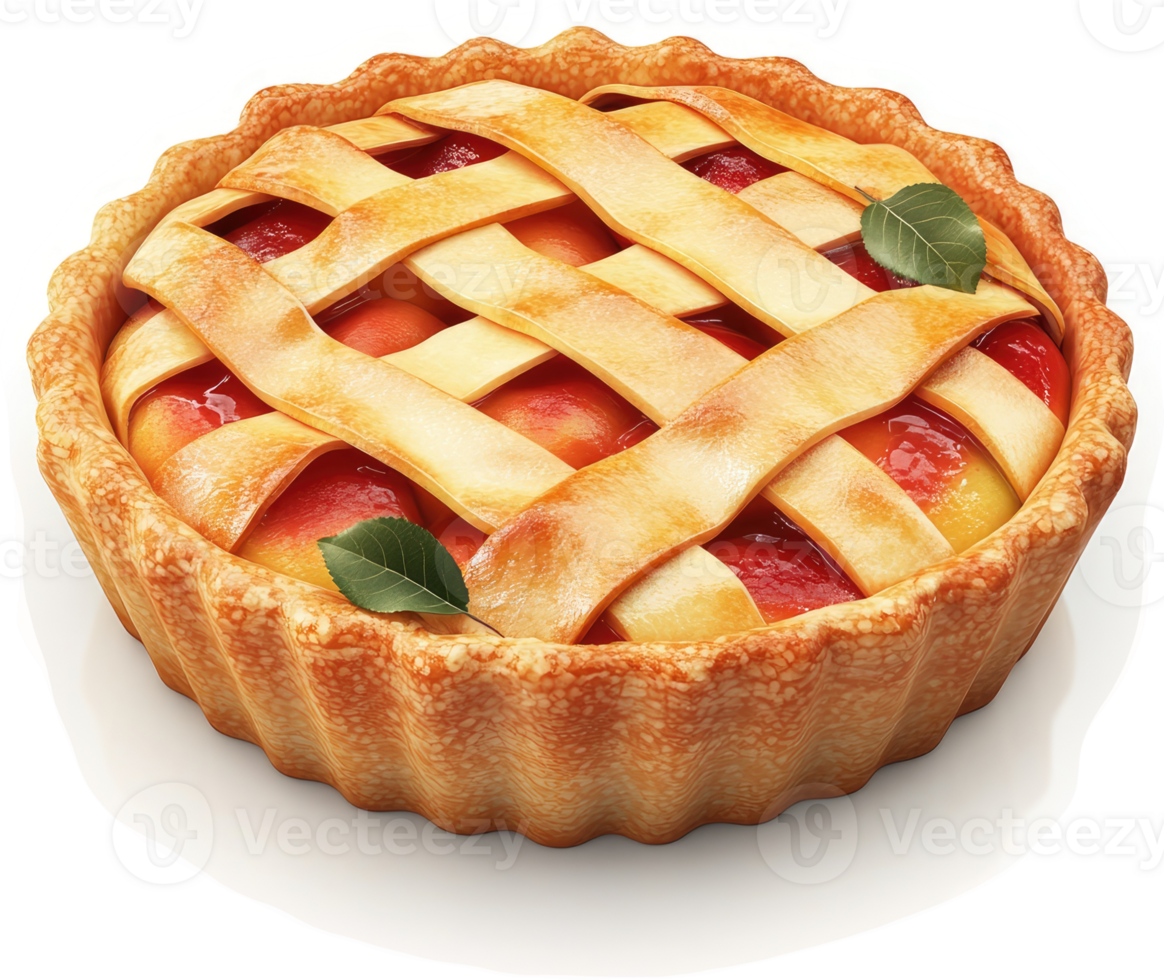 Peach pie with a lattice crust. png