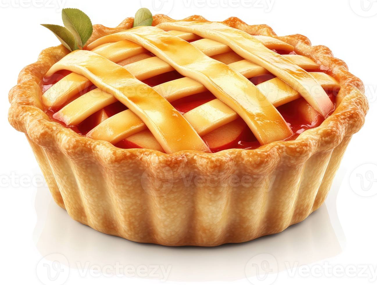 Golden apple pie with a lattice top. png