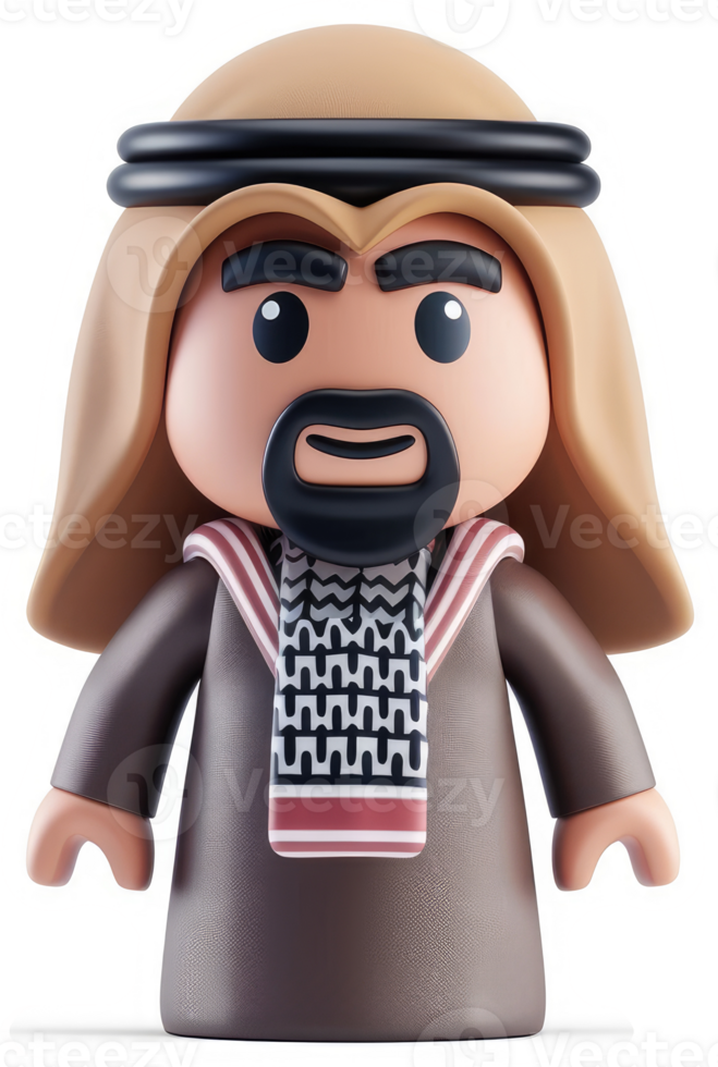 Cartoon depiction of a Saudi Arabian man png