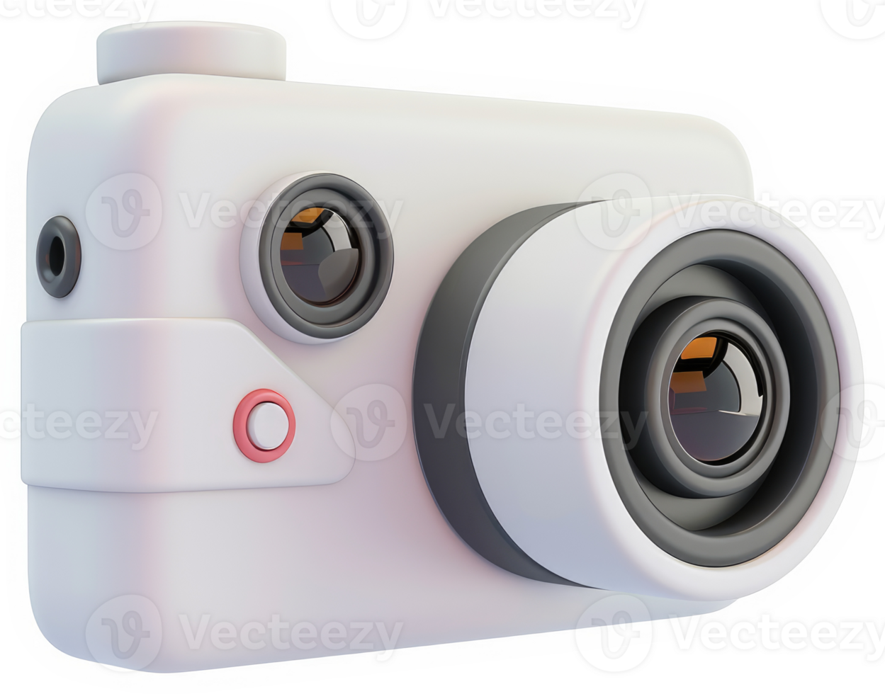 Modern, stylized digital camera design illustration. png