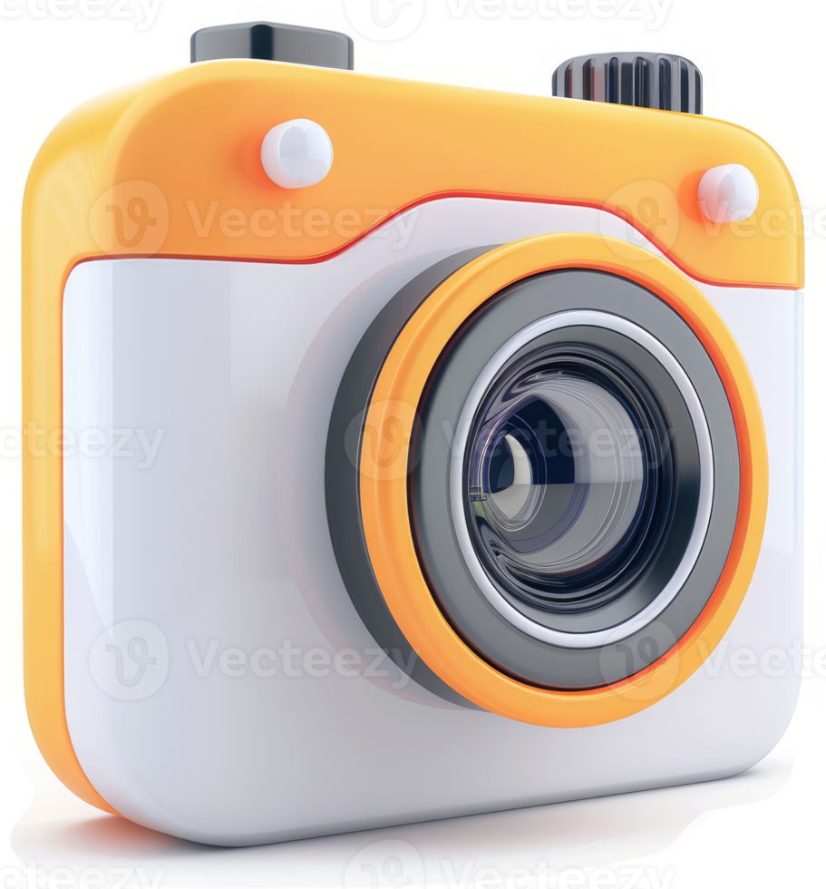 Colorful, stylized digital camera illustration. png
