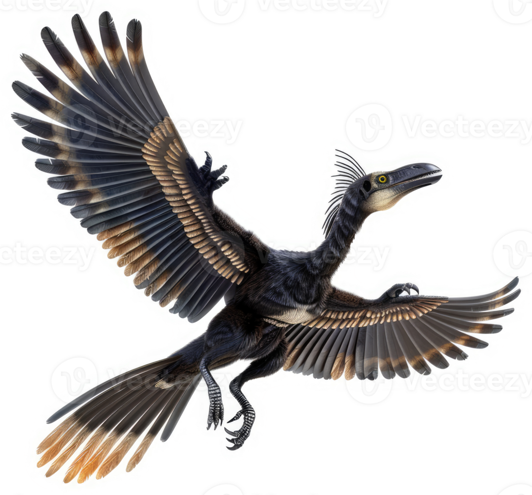 Prehistoric flying reptile in mid-air. png
