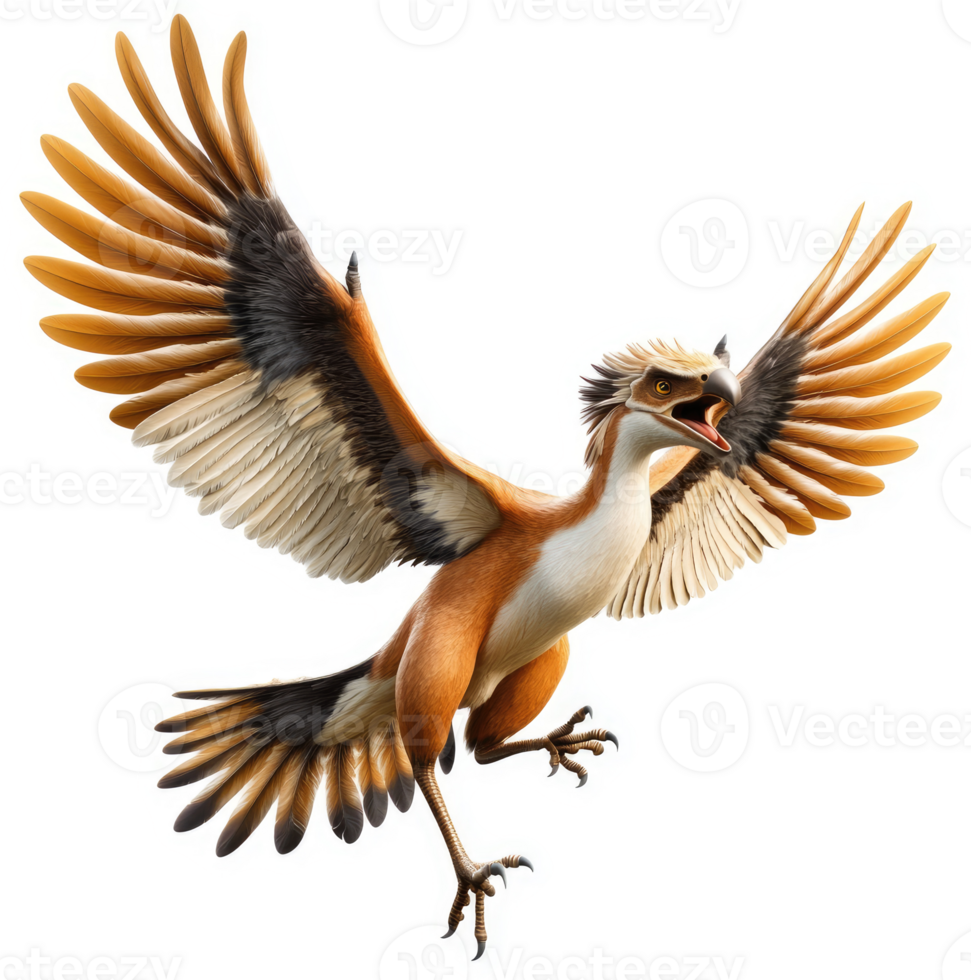Spectacular illustration of a prehistoric avian creature. png