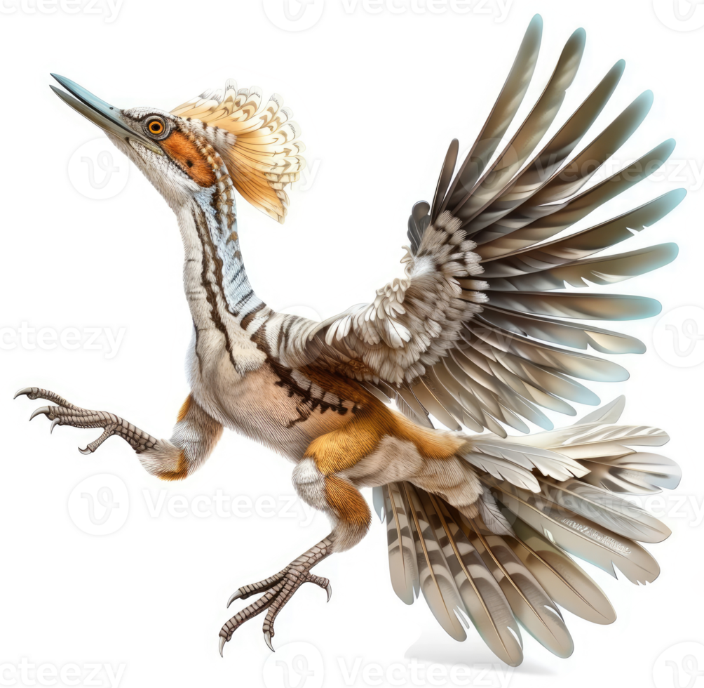 A vibrant depiction of a prehistoric flying creature. png