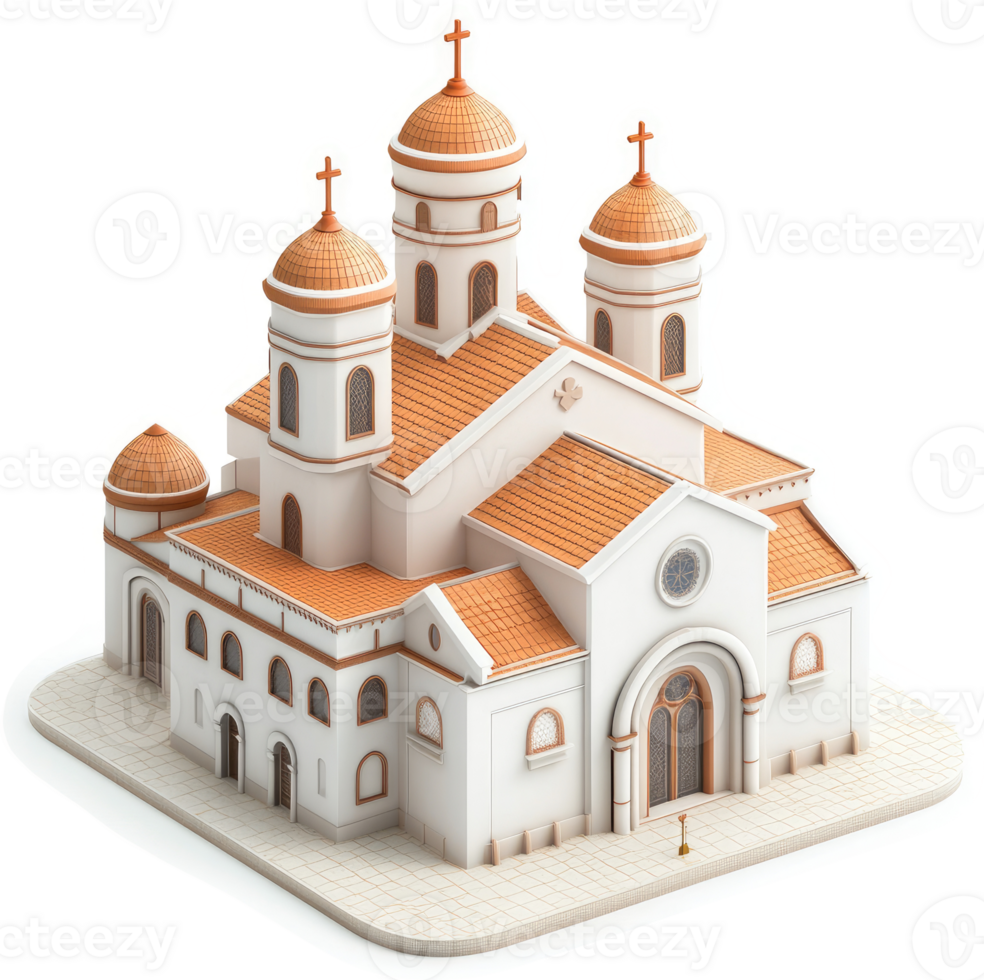 3D model of a traditional Eastern Orthodox church. png