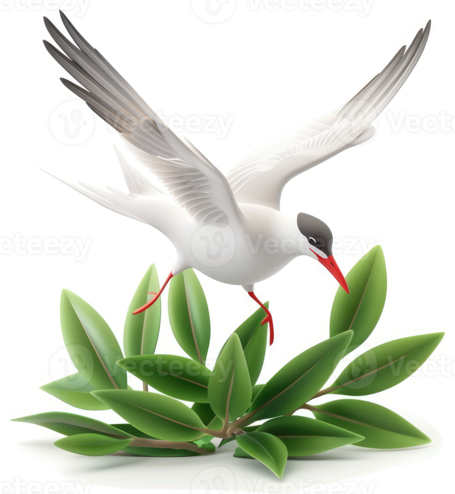 Coastal bird taking flight near greenery. png