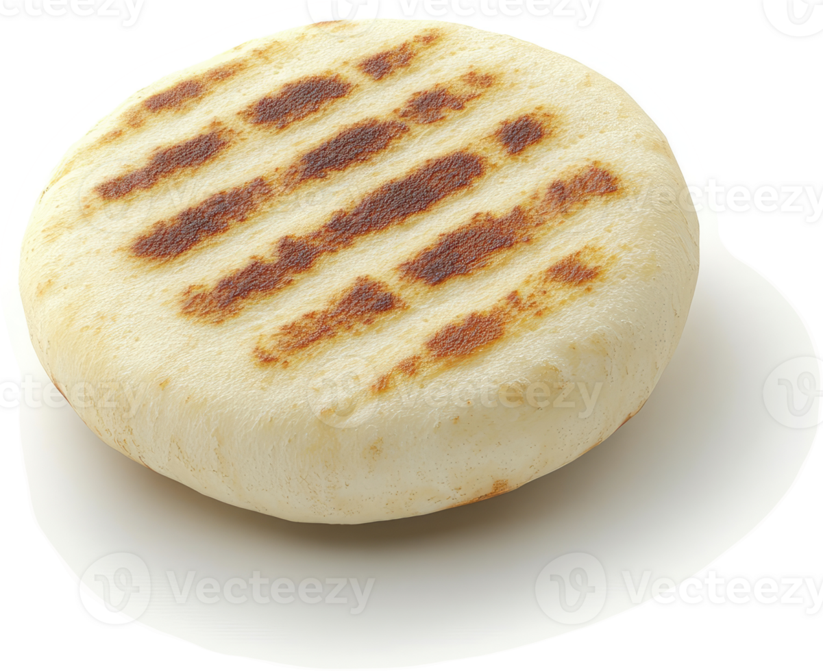 Grilled round bread, a simple, lightly browned, food item. png