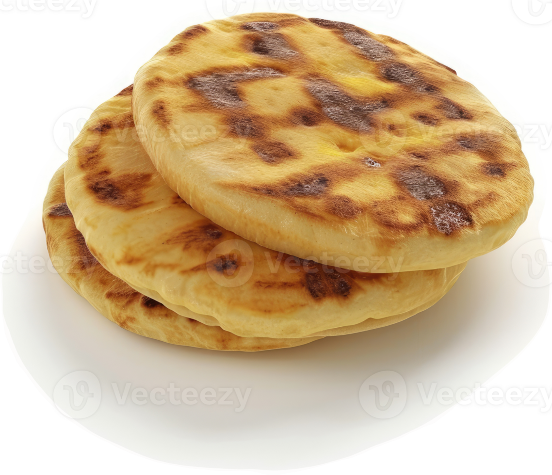 Golden, toasted flatbreads stacked high. png