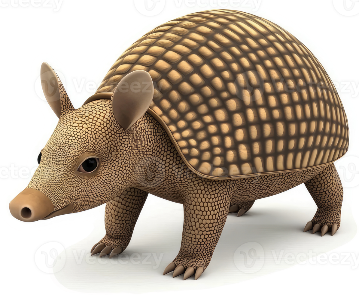 Adorable armadillo in a digital illustration. png