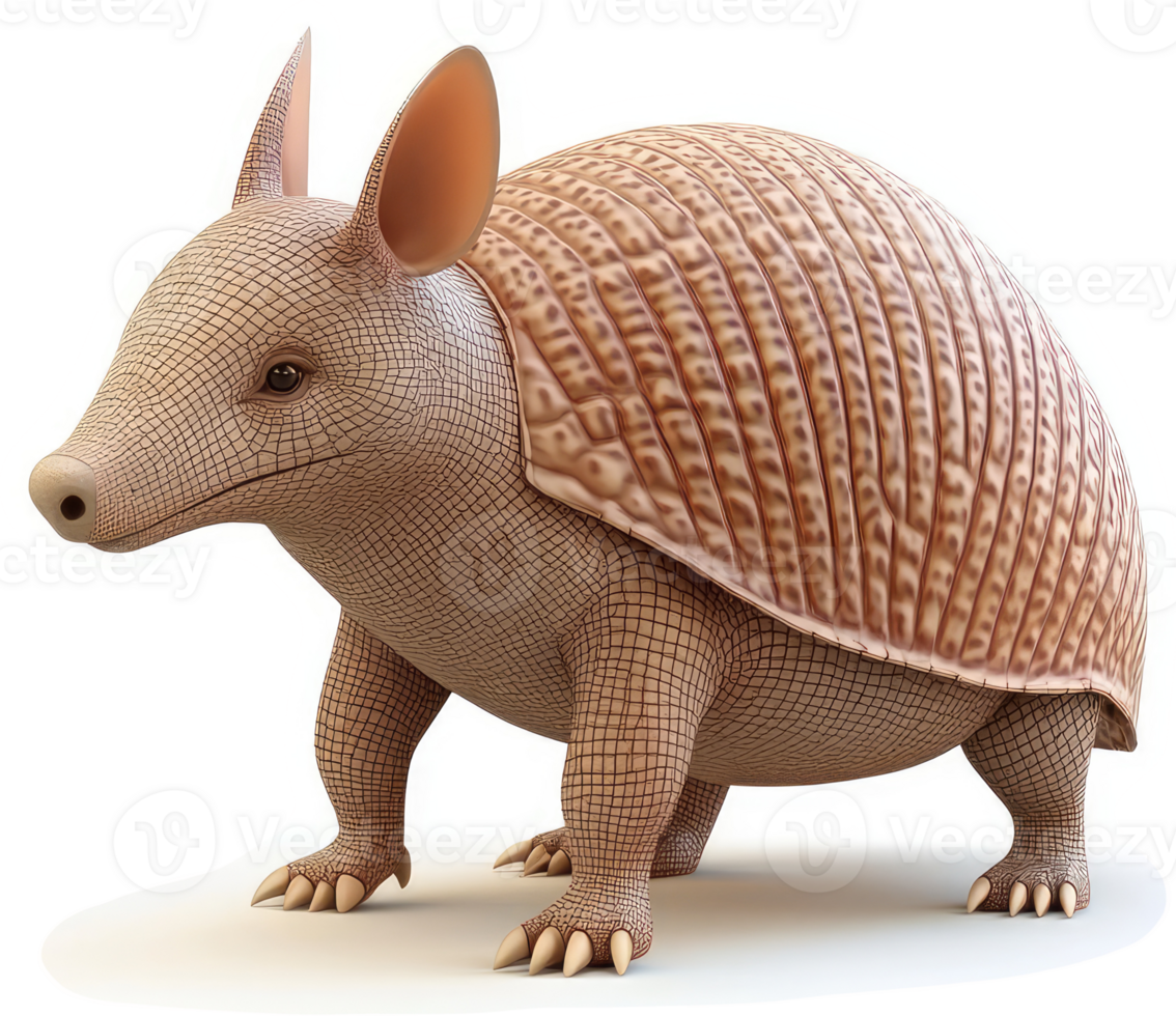 Close-up illustration of a nine-banded armadillo. png