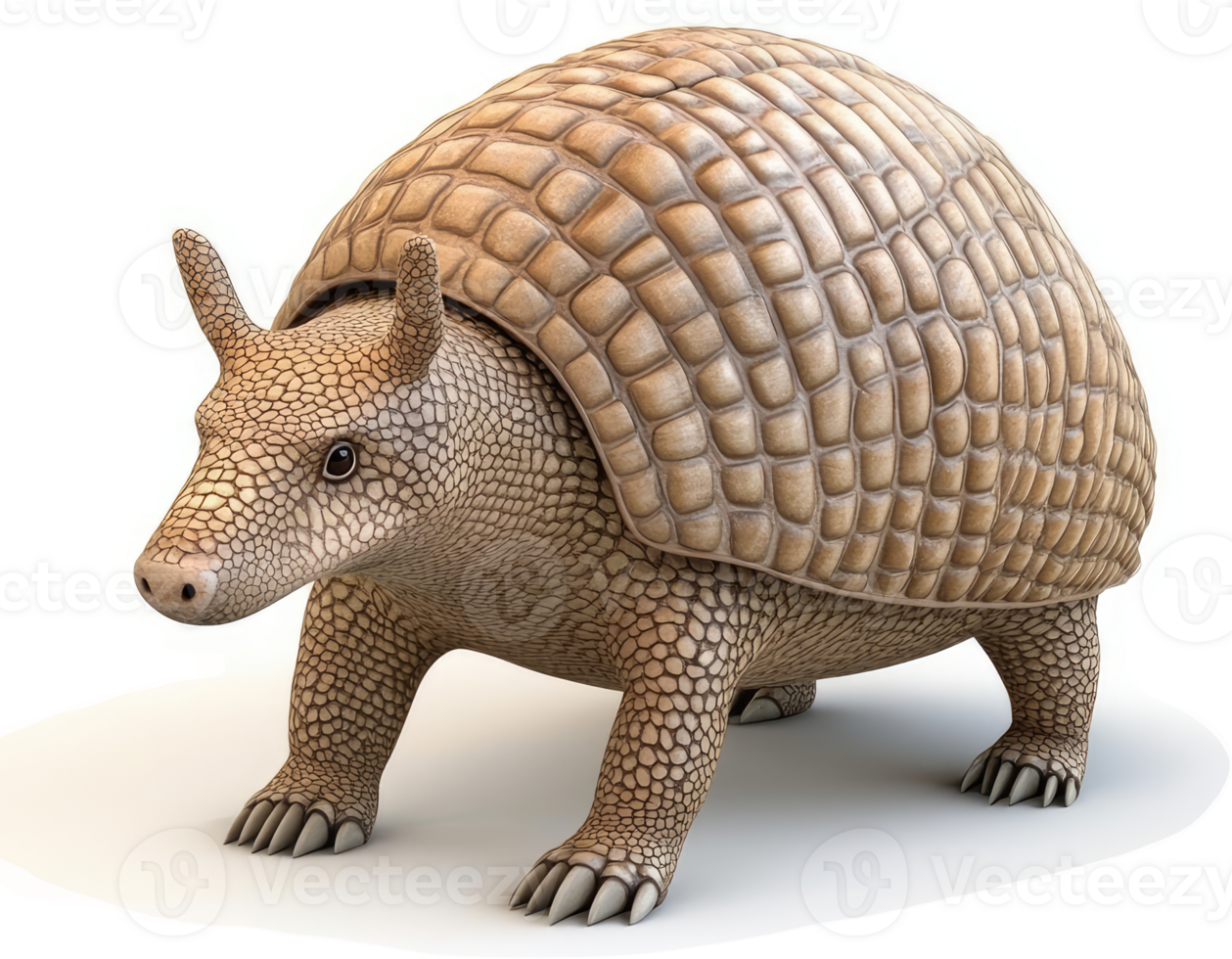 A detailed illustration of a North American armadillo. png