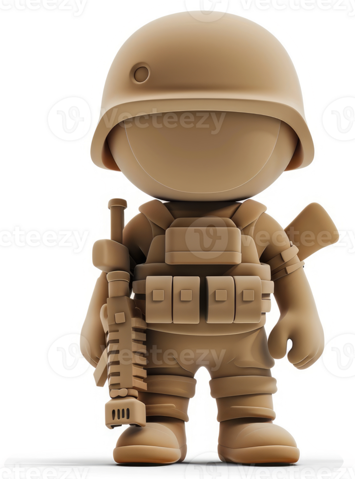 Stylized soldier figurine in a military uniform. png