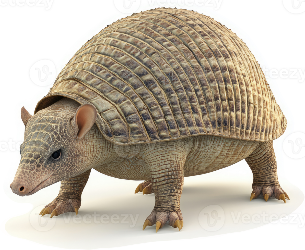 Close-up image of a South American armadillo. png