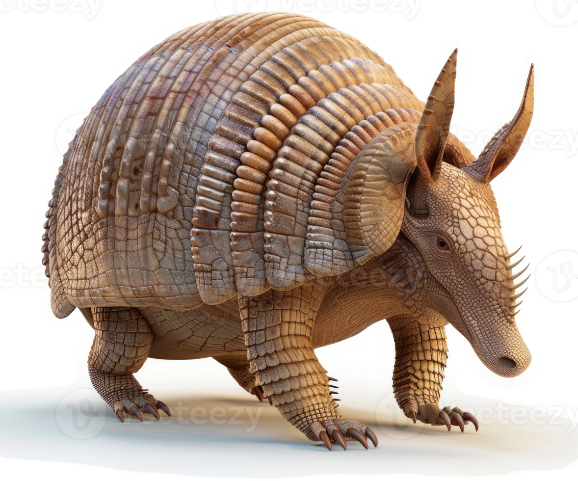 Armored mammal displays its protective shell. png