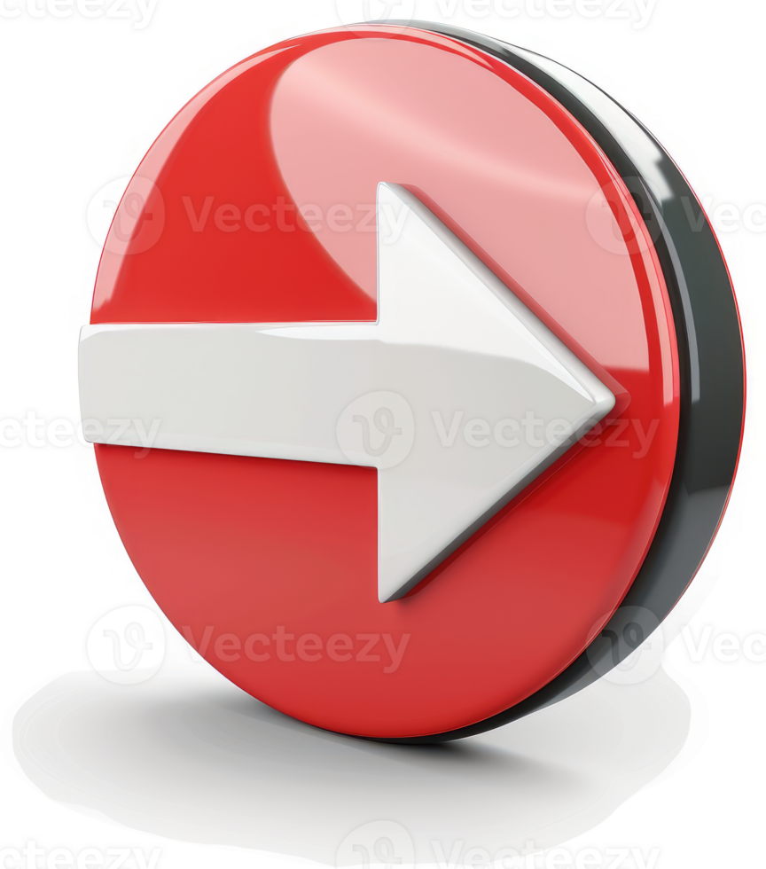 Circular red directional arrow pointing to the left. png