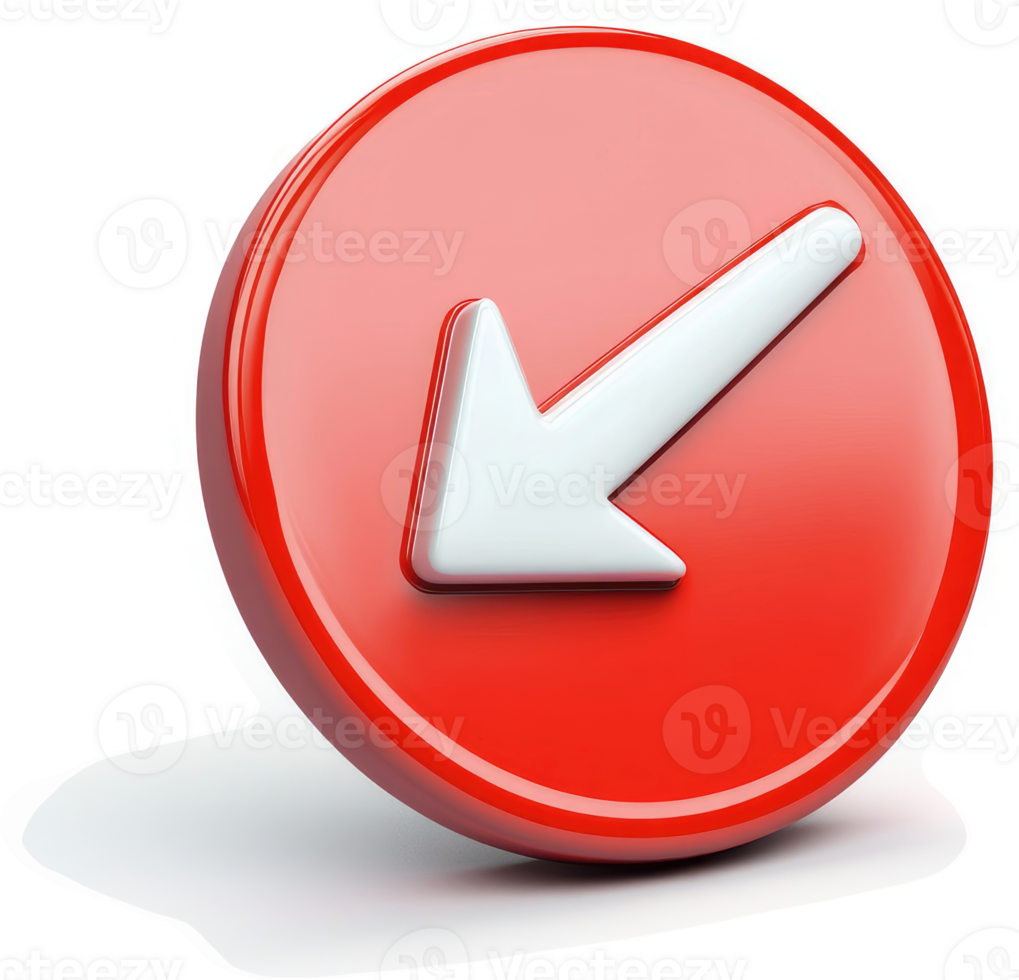 Circular red button with a leftward arrow. png