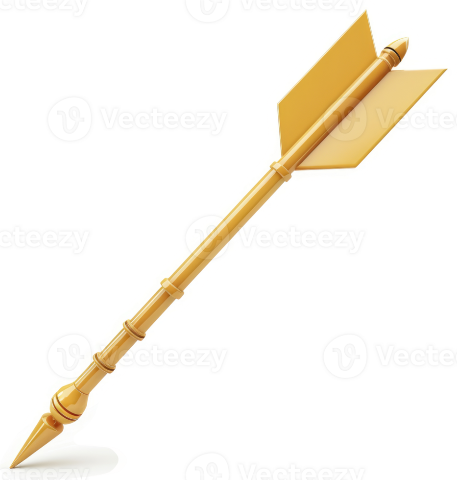 Golden arrow of royalty, pointed toward the horizon. png