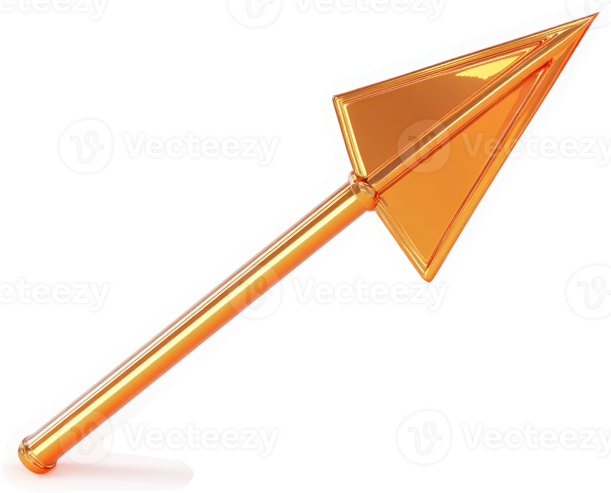 Golden spearhead with a pointed triangular tip. png