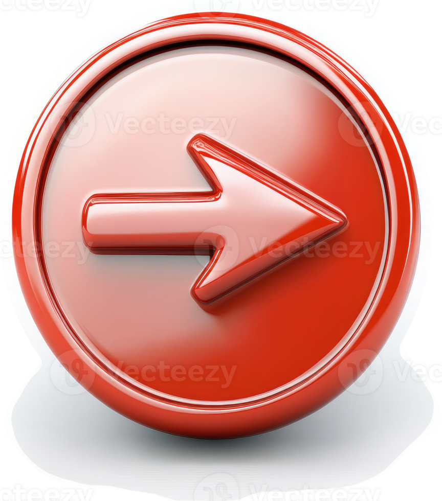 Circular red arrow icon signifying forward navigation. png
