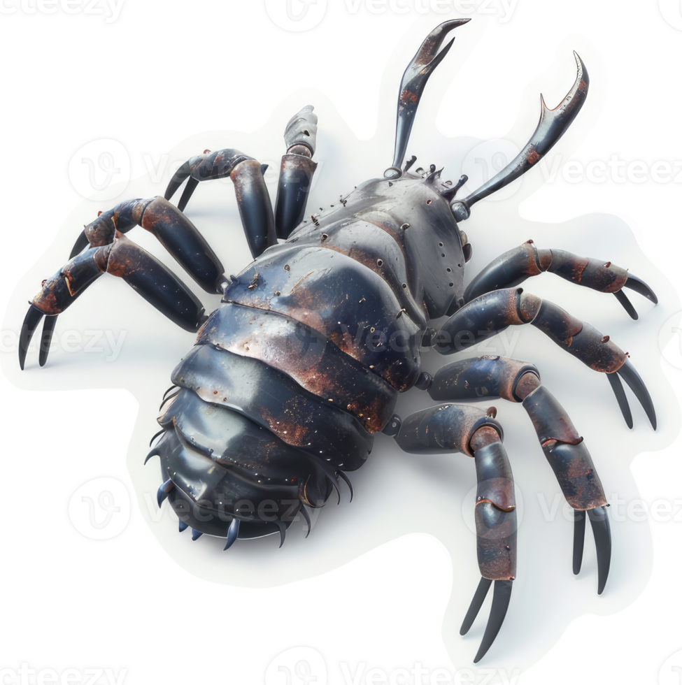 Dark, segmented creature with multiple legs. png