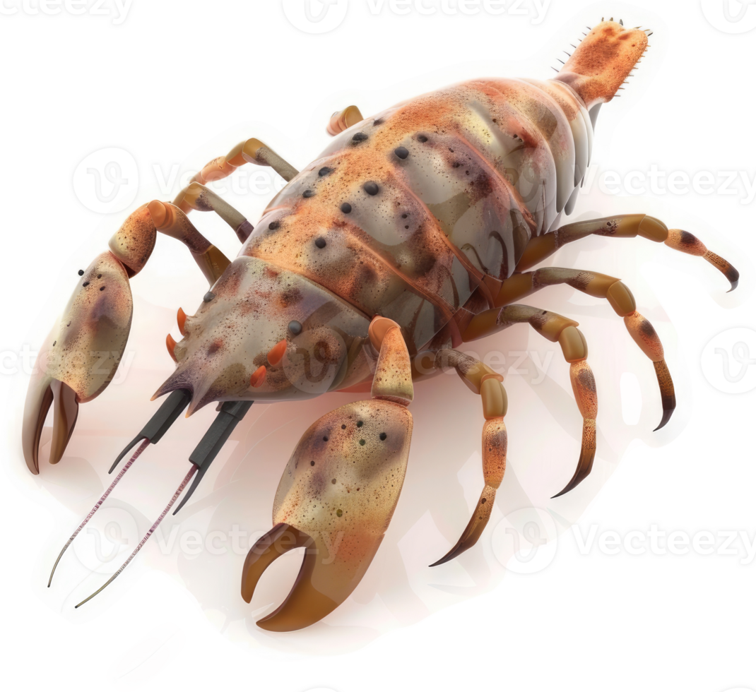 Detailed illustration of a unique crustacean species. png