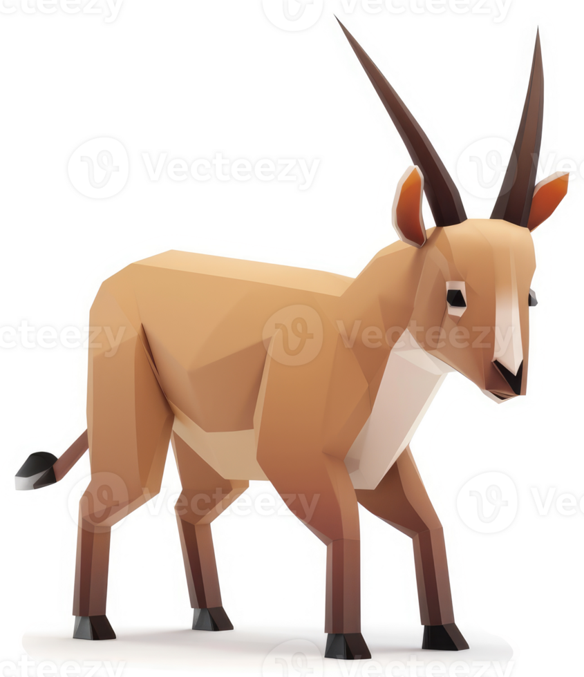 Low-poly illustration of a desert antelope. png