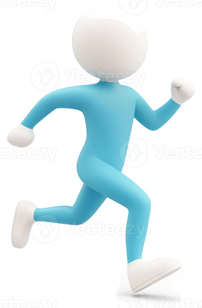 3D illustration of running person png