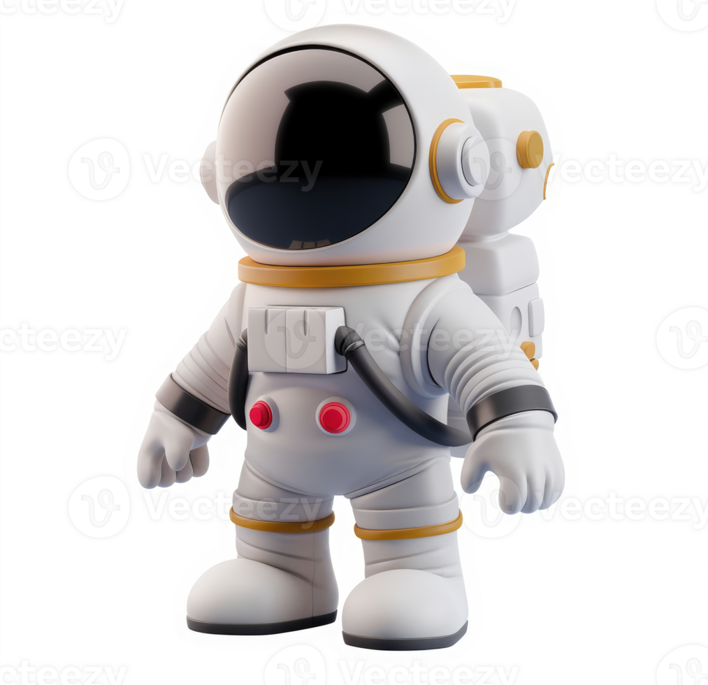Cartoon astronaut figure in a spacesuit. png
