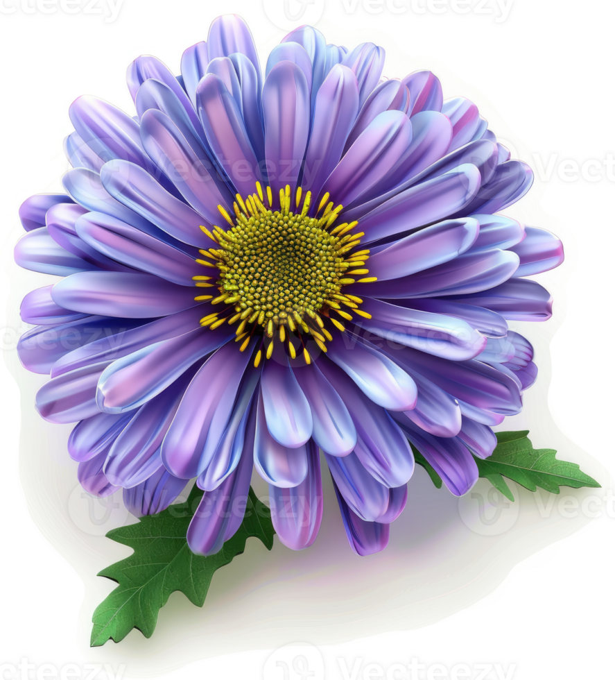 A vibrant purple aster blossoms beautifully. png