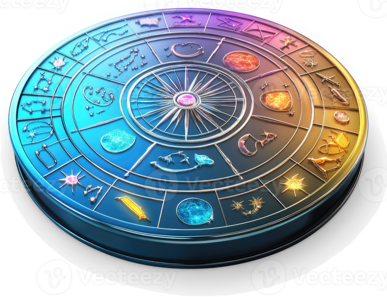 A circular, ornate astrological or mystical wheel. png