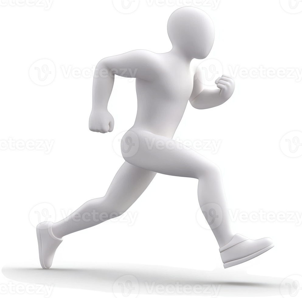 3D illustration of a person sprinting. png