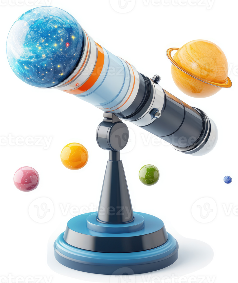 Celestial exploration with a vintage telescope. png